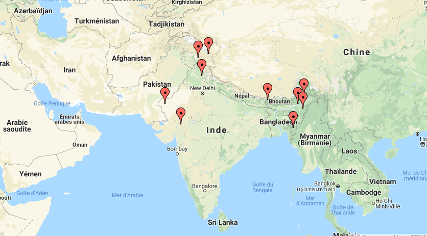 carte inde zones restreintes pour visa